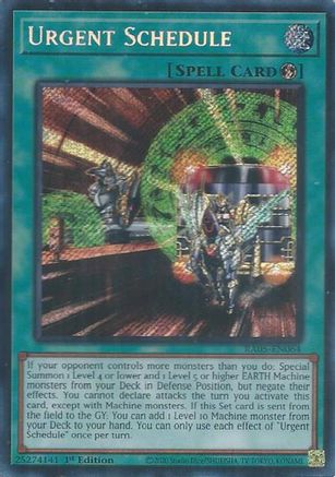 Image of Urgent Schedule (Secret Rare) (RA05-EN064) - Rarity Collection 5 1st Edition