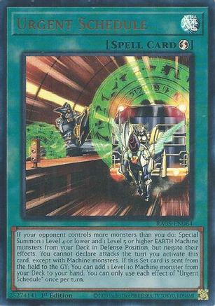 Image of Urgent Schedule (Ultra Rare) (RA05-EN064) - Rarity Collection 5 1st Edition