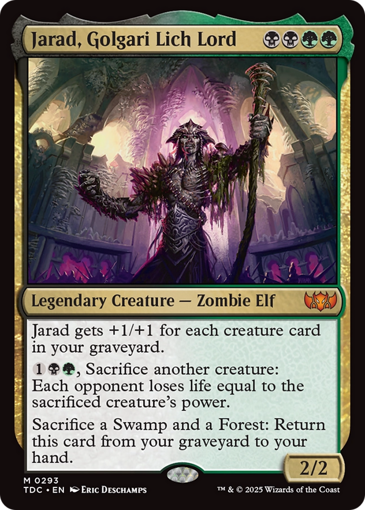 Image of Jarad, Golgari Lich Lord (TDC-293) - Commander: Tarkir: Dragonstorm