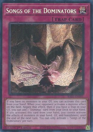 Image of Songs of the Dominators (Secret Rare) (RA05-EN081) - Rarity Collection 5 1st Edition