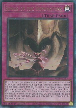 Image of Songs of the Dominators (PUR) (RA05-EN081) - Rarity Collection 5 1st Edition
