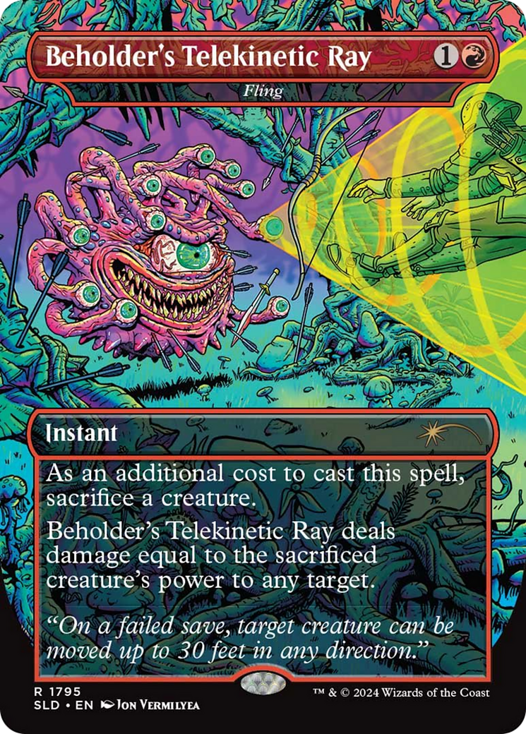 Image of Fling (SLD-1795) - Secret Lair Drop / Beholder's Telekinetic Ray (Borderless) Foil