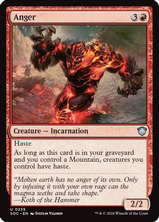 Image of Anger (SOC-235) - Commander: Secrets of Strixhaven