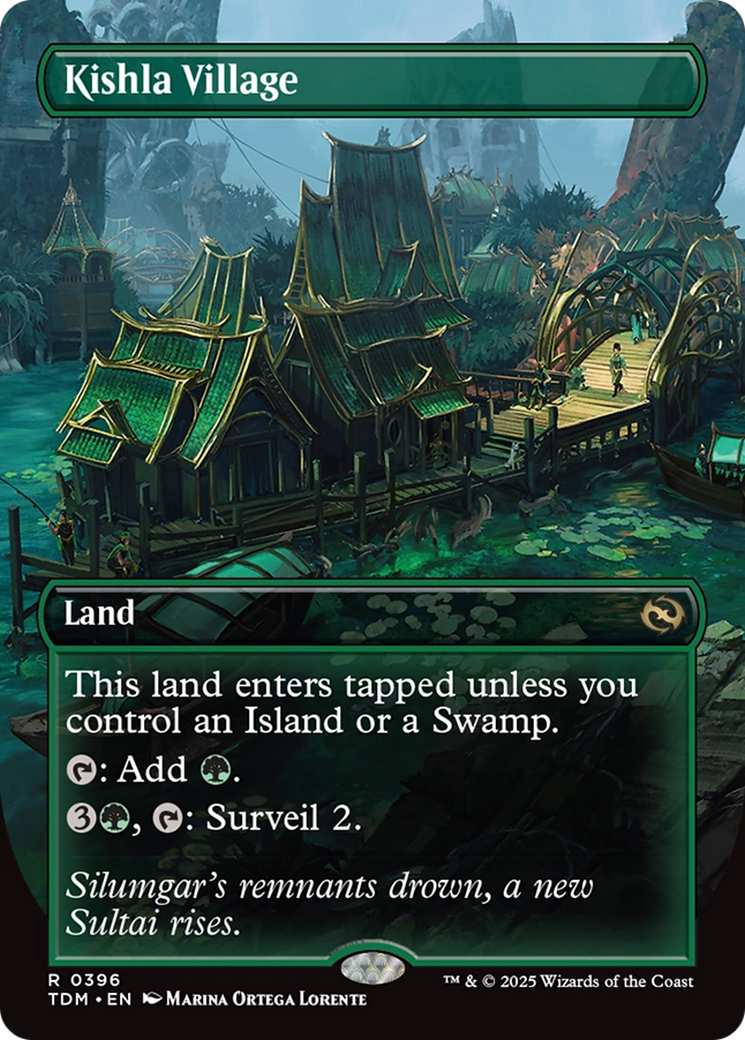 Image of Kishla Village (Borderless) (TDM-396) - Tarkir: Dragonstorm (Borderless) Foil