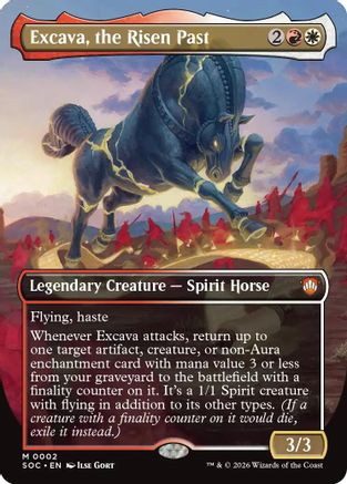 Image of Excava, the Risen Past (Borderless) (SOC-002) - Commander: Secrets of Strixhaven Foil