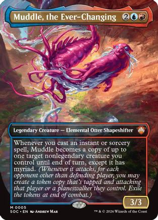 Image of Muddle, the Ever-Changing (Borderless) (SOC-005) - Commander: Secrets of Strixhaven Foil