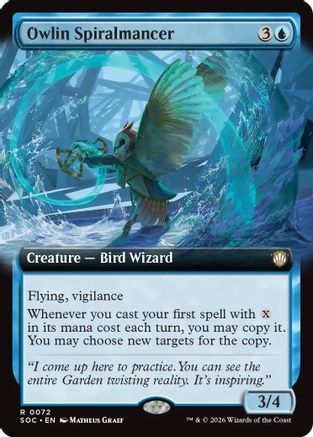 Image of Owlin Spiralmancer (Extended Art) (SOC-072) - Commander: Secrets of Strixhaven