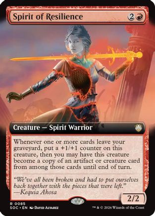Image of Spirit of Resilience (Extended Art) (SOC-085) - Commander: Secrets of Strixhaven