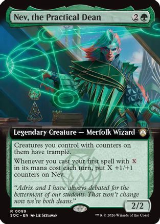 Image of Nev, the Practical Dean (Extended Art) (SOC-089) - Commander: Secrets of Strixhaven