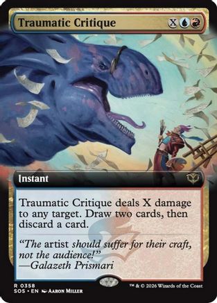 Image of Traumatic Critique (Extended Art) (SOS-358) - Secrets of Strixhaven