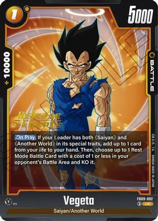 Image of Vegeta - FB09-092 (FB09-092) - Dual Evolution Release Event Cards