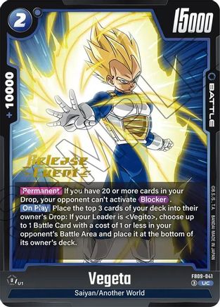 Image of Vegeta - FB09-041 (FB09-041) - Dual Evolution Release Event Cards