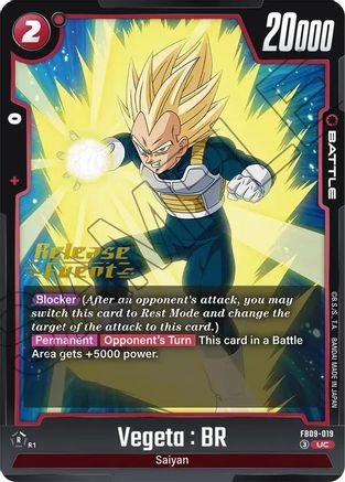 Image of Vegeta : BR - FB09-019 (FB09-019) - Dual Evolution Release Event Cards