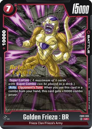 Image of Golden Frieza : BR (FB09-005) - Dual Evolution Release Event Cards