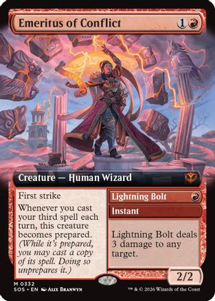 Image of Emeritus of Conflict (Extended Art) (SOS-332) - Secrets of Strixhaven