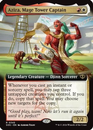 Image of Aziza, Mage Tower Captain (Extended Art) (SOS-345) - Secrets of Strixhaven Foil