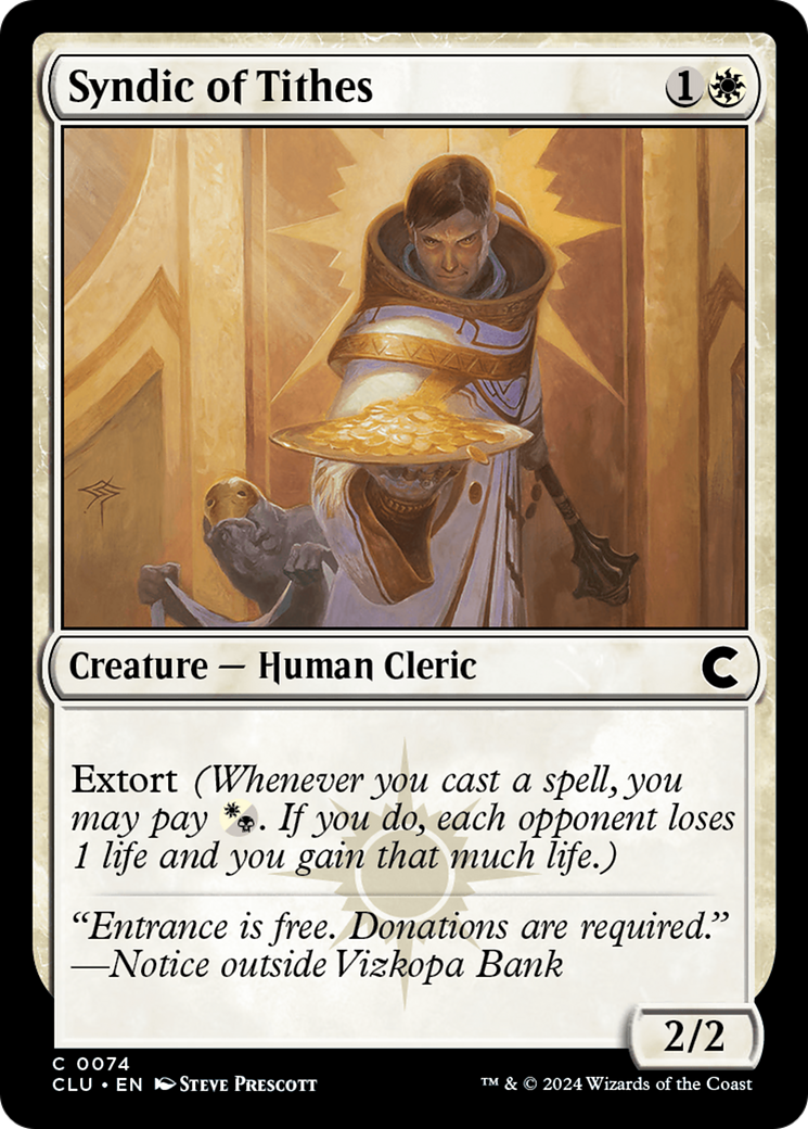 Image of Syndic of Tithes (CLU-074) - Ravnica: Clue Edition