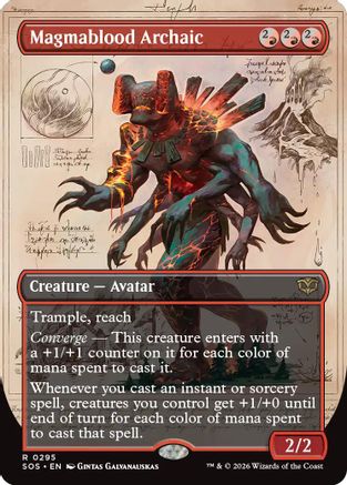 Image of Magmablood Archaic (Borderless) (SOS-295) - Secrets of Strixhaven Foil
