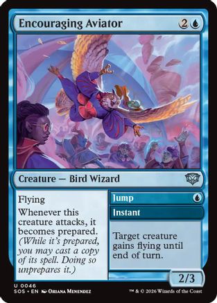 Image of Encouraging Aviator (SOS-046) - Secrets of Strixhaven Foil