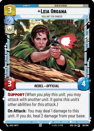 Image of Leia Organa - Vigilant for Danger (59/264) - Ashes of the Empire