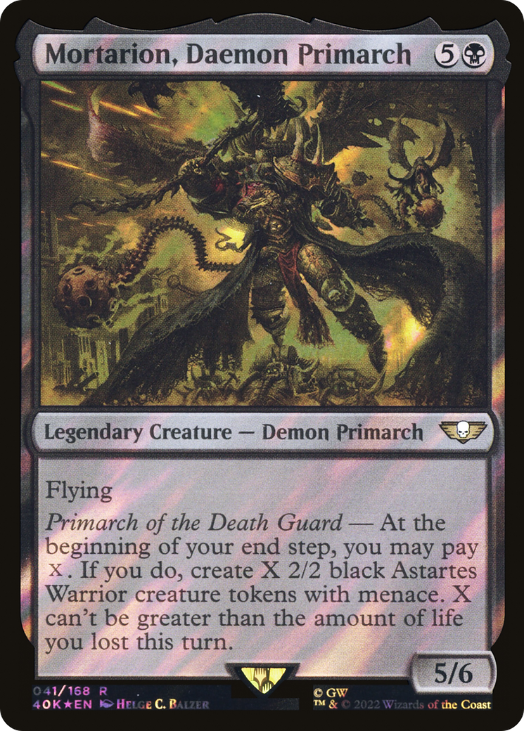 Image of Mortarion, Daemon Primarch (Surge Foil) (40K-041) - Warhammer 40,000 Commander Foil