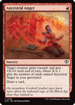 Image of Ancestral Anger (SOS-106) - Secrets of Strixhaven Foil