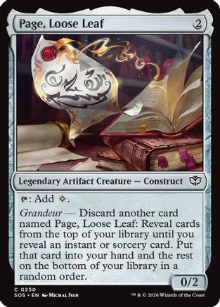 Image of Page, Loose Leaf (SOS-250) - Secrets of Strixhaven Foil