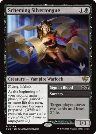 Image of Scheming Silvertongue (PPSOS-099) - Promo Pack: Secrets of Strixhaven Foil