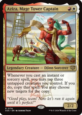 Image of Aziza, Mage Tower Captain (PPSOS-174) - Promo Pack: Secrets of Strixhaven Foil