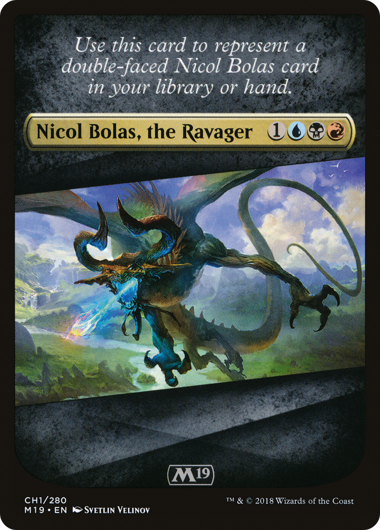 Image of Checklist Card - Core Set 2019 (Nicol Bolas, the Ravager) (M19-CH1) - Core Set 2019 Tokens