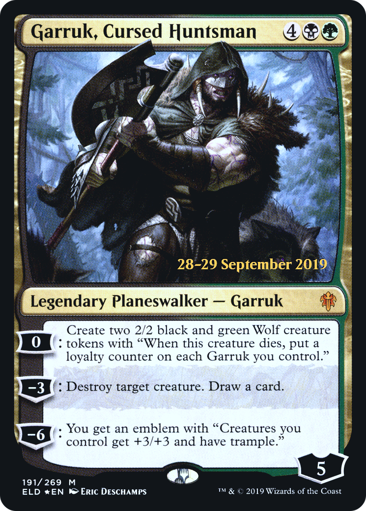 Image of Garruk, Cursed Huntsman (PRE-191) - Throne of Eldraine Promos Foil