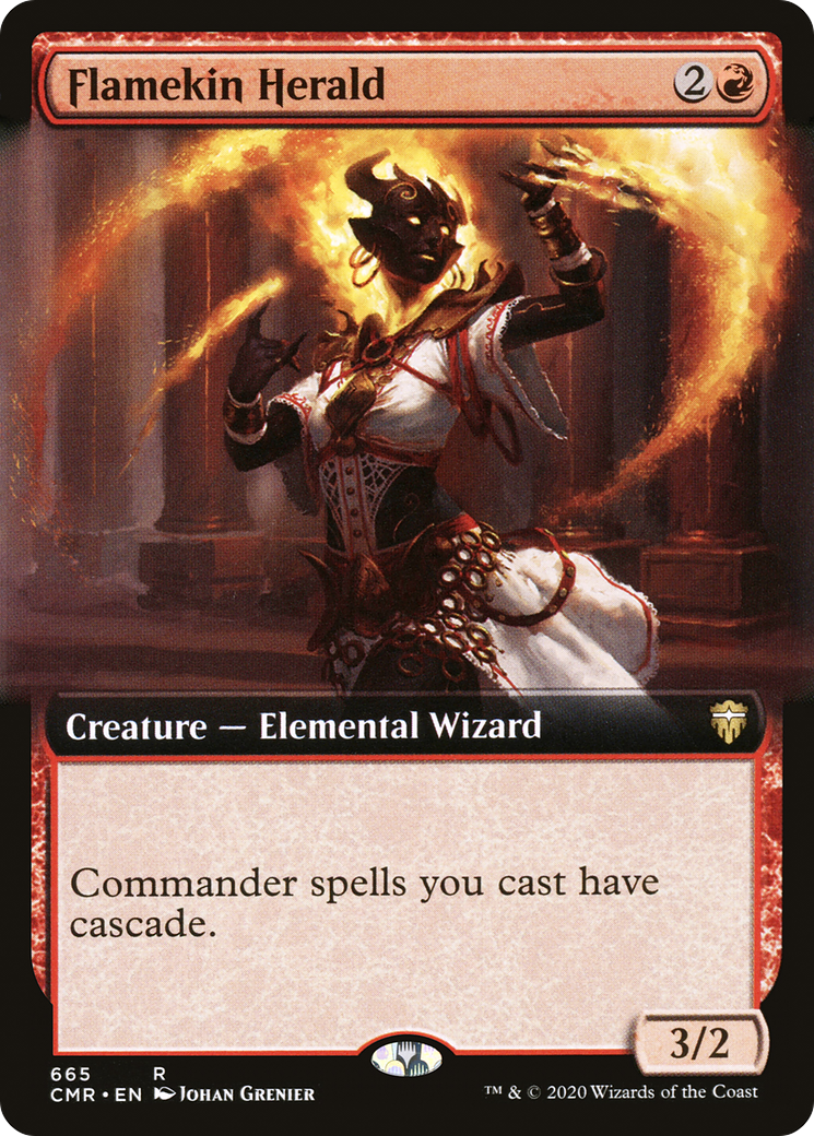 Image of Flamekin Herald (Extended Art) (CMR-665) - Commander Legends: (Extended Art) Foil