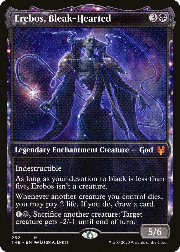 Image of Erebos, Bleak-Hearted (Showcase) (THB-262) - Theros Beyond Death: (enchantment, Showcase) Foil