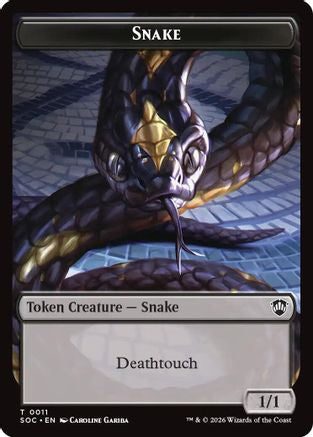 Image of Snake // Zombie Double-Sided Token (SOC-11 // 12) - Commander: Secrets of Strixhaven