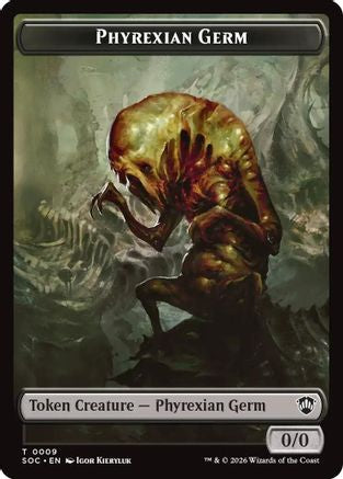 Image of Phyrexian Germ // Treasure Double-Sided Token (SOC-9 // 12) - Commander: Secrets of Strixhaven