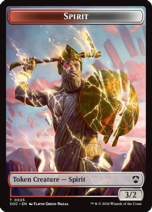 Image of Spirit (0025) // Rogue Double-Sided Token (SOC-25 // 10) - Commander: Secrets of Strixhaven Foil