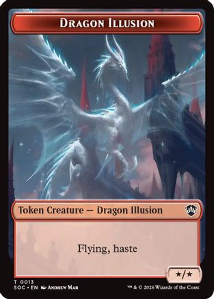 Image of Dragon Illusion // Elemental (0002) Double-Sided Token (SOC-13 // 2) - Commander: Secrets of Strixhaven