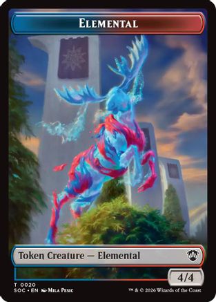 Image of Elemental (0020) // Manifest Double-Sided Token (SOC-20 // 30) - Commander: Secrets of Strixhaven