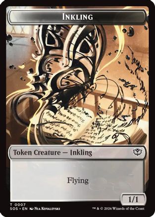 Image of Inkling (0007) // Spirit (0011) Double-Sided Token (SOS-7 // 11) - Secrets of Strixhaven