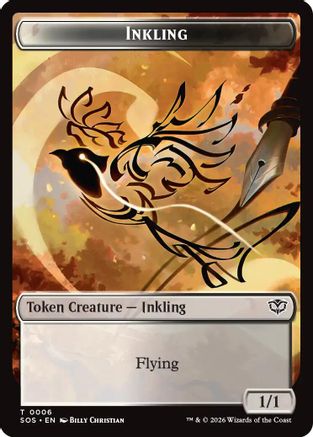 Image of Inkling (0006) // Spirit (0010) Double-Sided Token (SOS-6 // 10) - Secrets of Strixhaven Foil