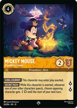 Image of Mickey Mouse - Expedition Leader (26/204) - Wilds Unknown Cold Foil