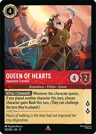 Image of Queen of Hearts - Impatient Traveler (122/204) - Wilds Unknown Cold Foil