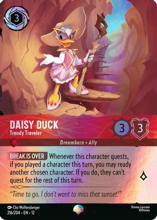 Image of Daisy Duck - Trendy Traveler (Epic) (216/204) - Wilds Unknown Holofoil