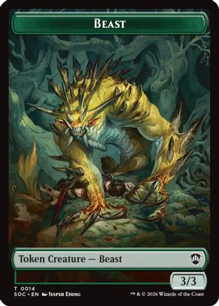Image of Beast // Primo, The Indivisible Double-Sided Token (SOC-14 // 24) - Commander: Secrets of Strixhaven Foil