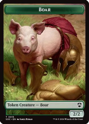 Image of Boar // Frog Lizard Double-Sided Token (SOC-15 // 16) - Commander: Secrets of Strixhaven Foil