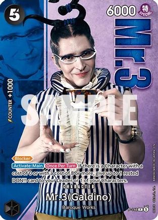 Image of Mr.3 (Galdino) - P-148 (Premium Card Collection -Live Action Edition Vol.2 Baroque Works-) (P-148) - One Piece Promotion Cards Foil