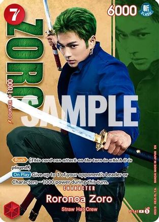 Image of Roronoa Zoro - P-141 (Premium Card Collection -Live Action Edition Vol.2 Straw Hat Crew-) (P-141) - One Piece Promotion Cards Foil