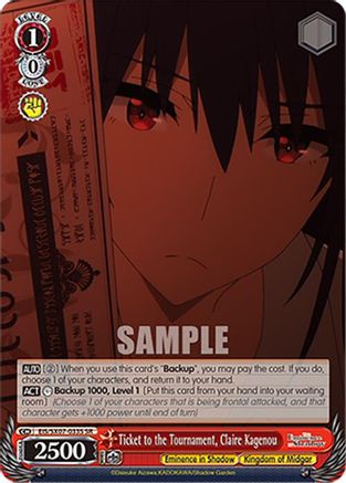 Image of Ticket to the Tournament, Claire Kagenou (SR) (EIS/SX07-033S) - The Eminence in Shadow