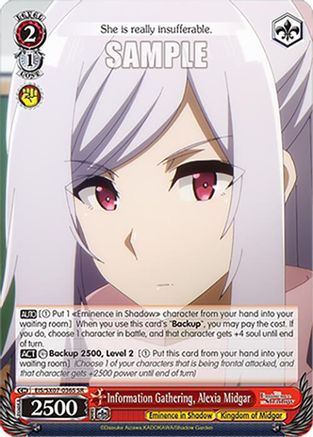 Image of Information Gathering, Alexia Midgar (SR) (EIS/SX07-036S) - The Eminence in Shadow