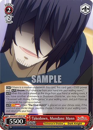 Image of Takedown, Mundane Mann (SR) (EIS/SX07-052S) - The Eminence in Shadow